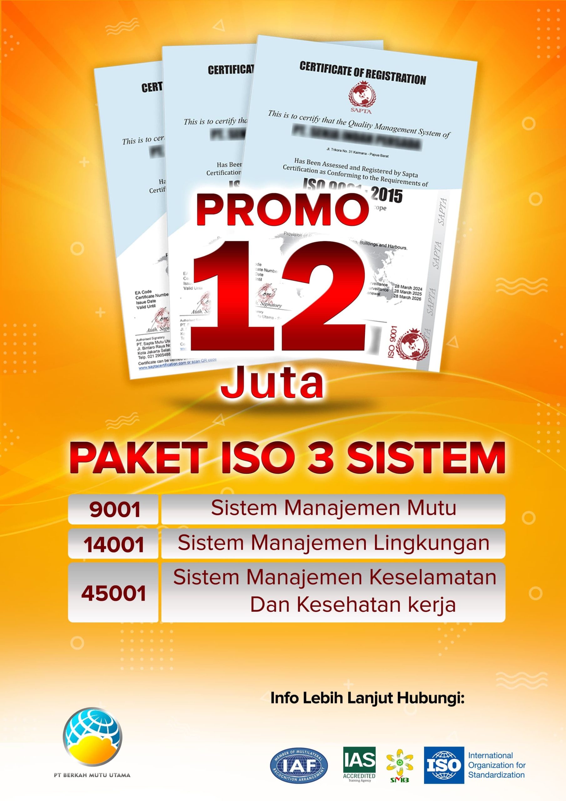 3 ISO Sapta 12jt BMU
